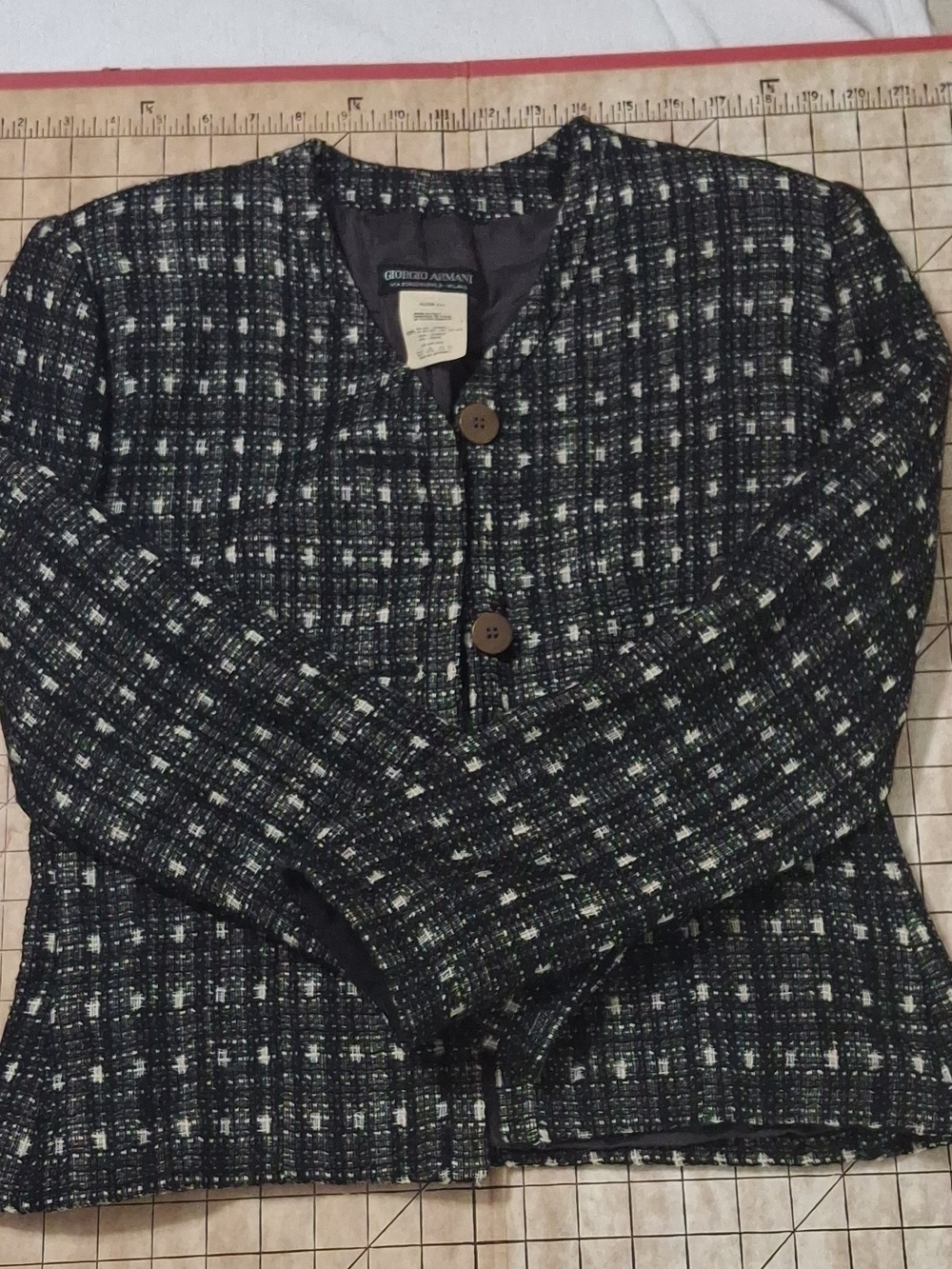 Giorgio Armani Black & White Tweed Jacket